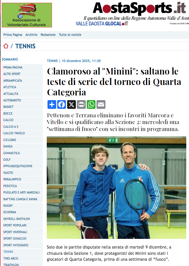 Clamoroso al "Minini": saltano le teste di serie del torneo di Quarta Categoria